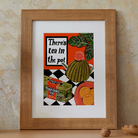 Donna Flowers-Dorning -  There's Tea In The Pot - A4 print artwork Hebden Bridge Happy Valley Heart Gallery