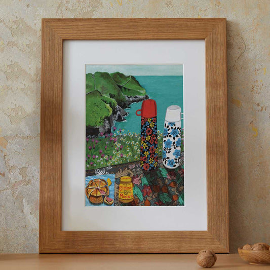 Donna Flowers-Dorning -  Two Vintage Flasks - A4 print artwork