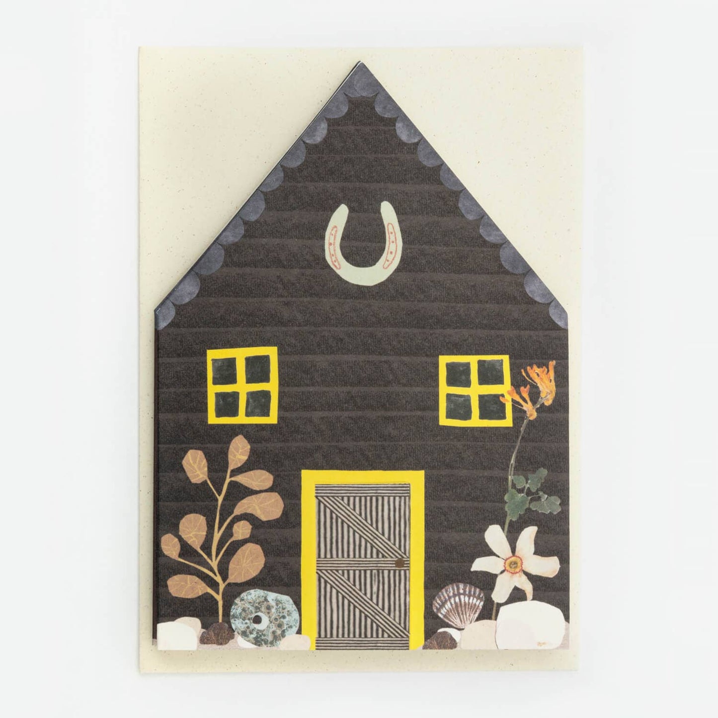 Fisherman's hut concertina card by Hadley with envelope
