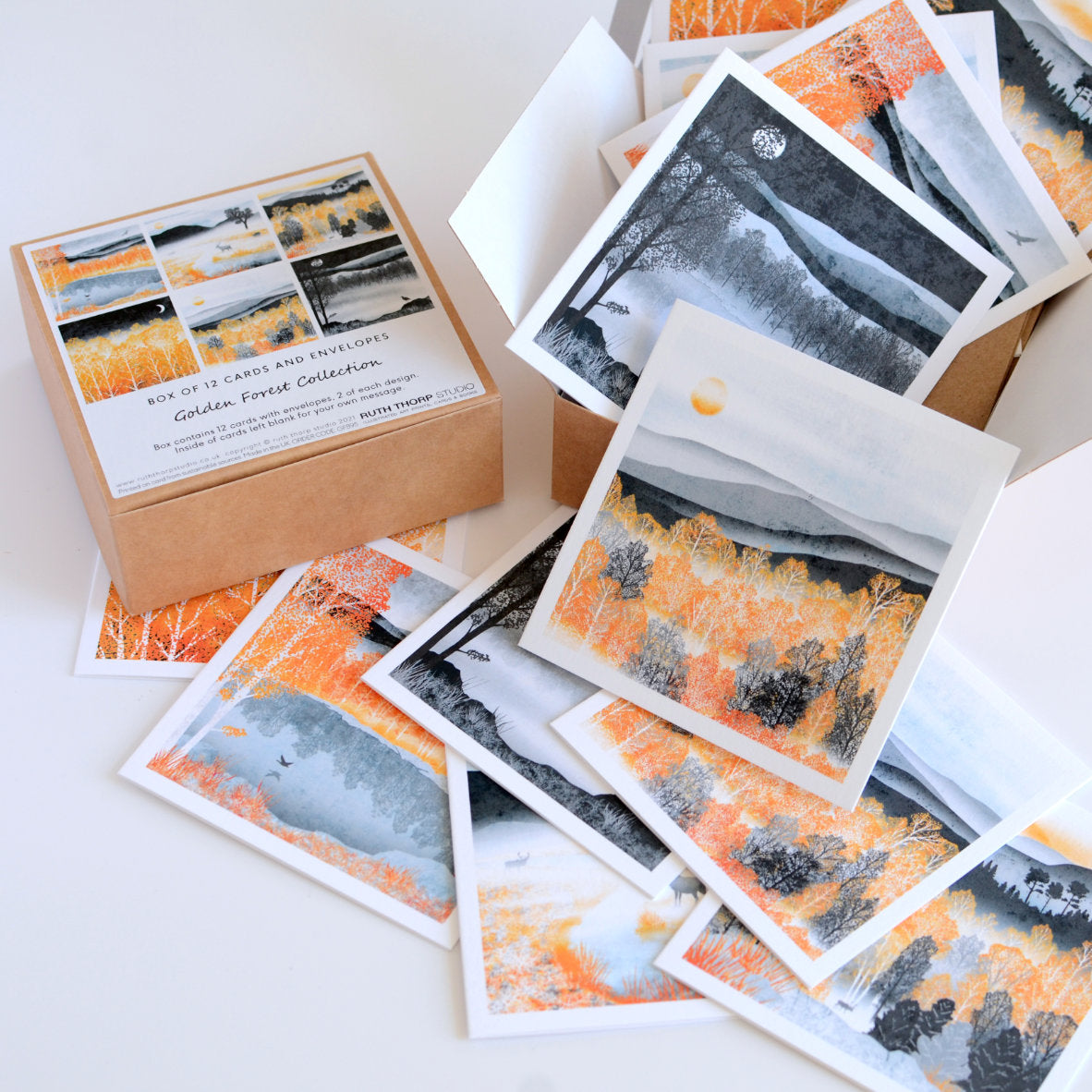 Ruth Thorp - Golden Forest - Box of 12 Cards artwork