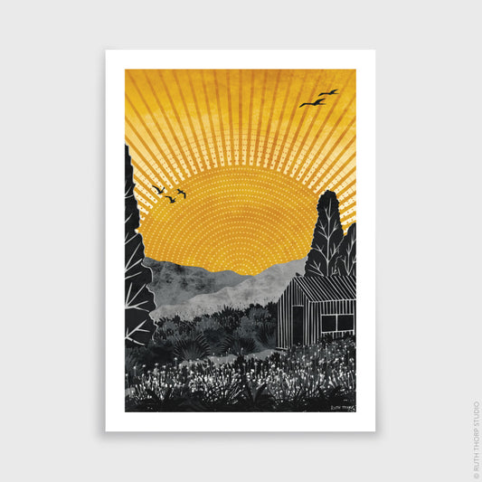 Ruth Thorp - Home - A4 print artwork this illustrated print is part of Ruth's Journey collection of 6 designs for Heart Gallery