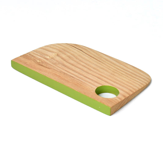 Humblewood dough scraper in wood with coloured accents for Heart Gallery