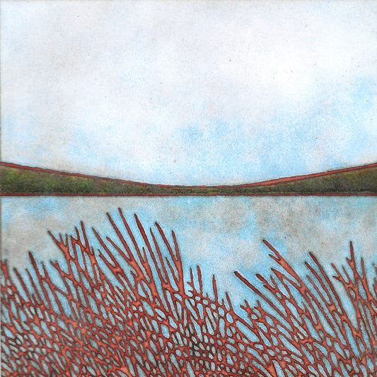 Janine Partington - Widdop - framed enamel landscape