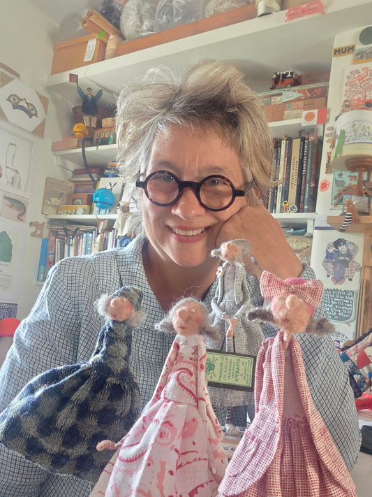 Kate_Toms_Mixed_Media_artist with some of her recent sculptures