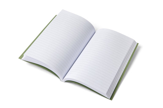 LSW green journal white lined paper
