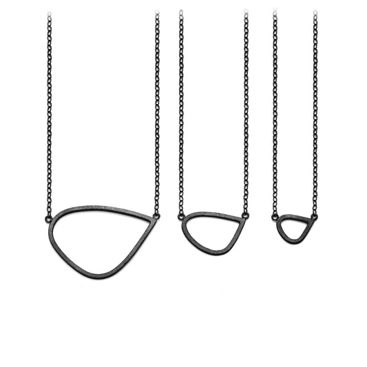 Leoma Drew - Frosted Oxidised Silver Single Wing Pendant Jewellery