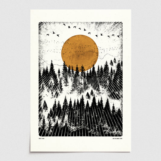 Luke Holcombe - Wilderness Collection - Forest View artwork A4 print Heart Gallery