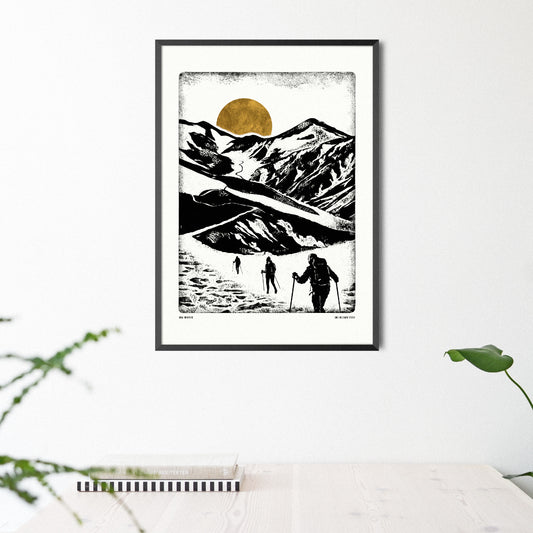 Luke Holcombe - Explore - New Frontiers artwork A4 print Heart Gallery mountain hiking