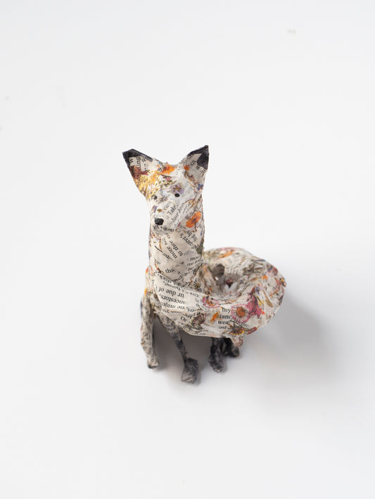 Meadow_Fox_ smallpaper mache sculpture for Heart Gallery