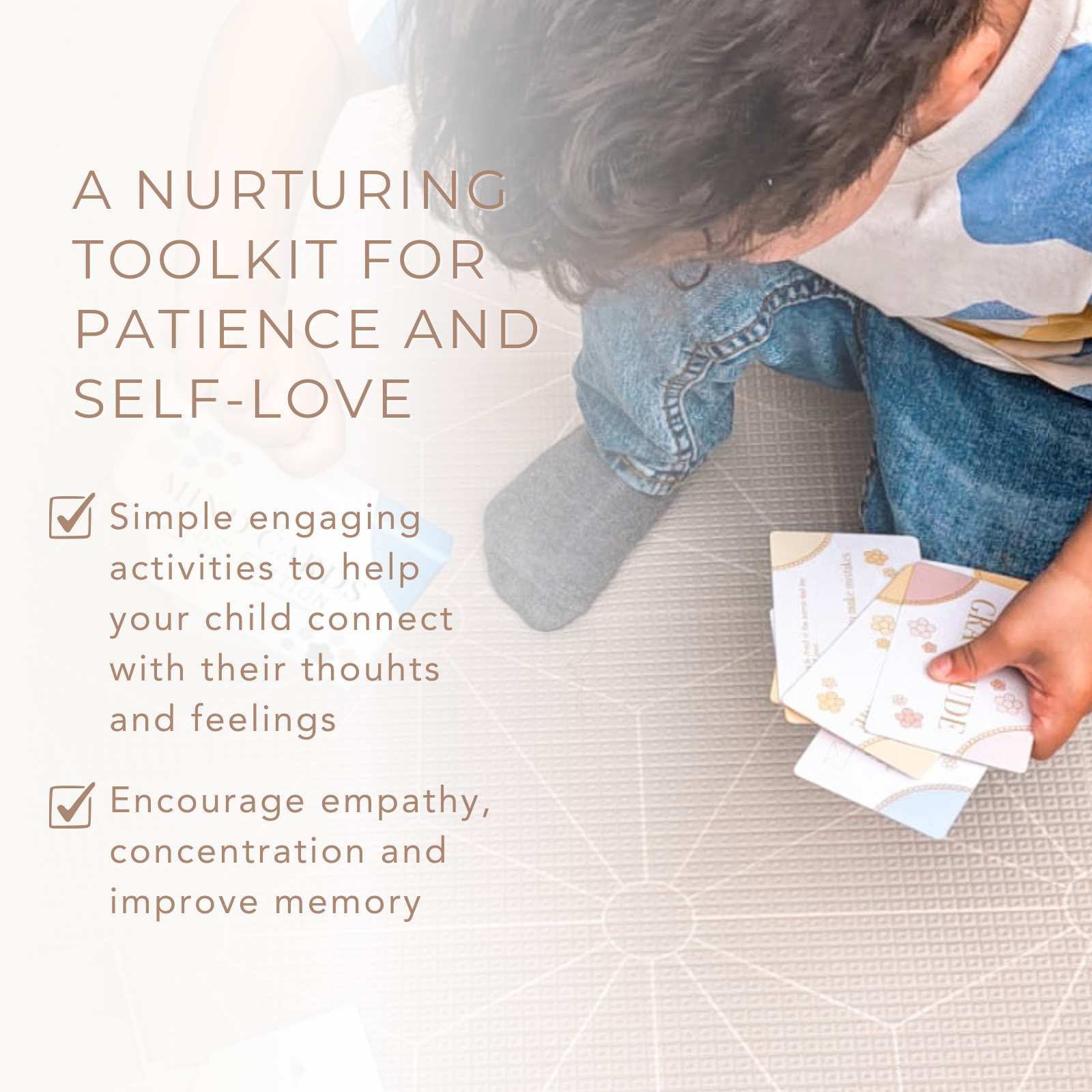 A pack of LSW Mind Cards: Kids Edition with colorful decorative elements and text on the cover for Heart Gallery