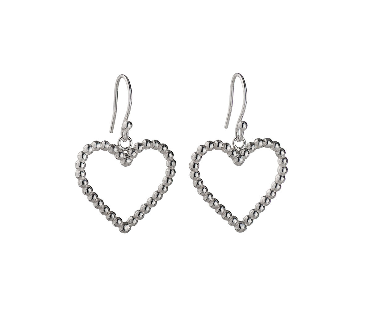 Rebecca Lewis - Silver granule heart earrings - bridal jewellery - bridesmaids