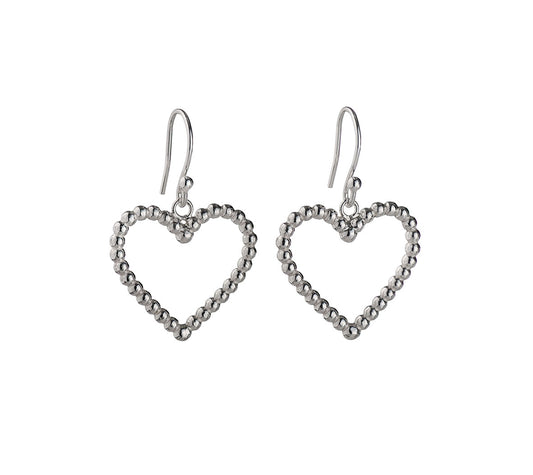 Rebecca Lewis - Silver granule heart earrings - bridal jewellery - bridesmaids