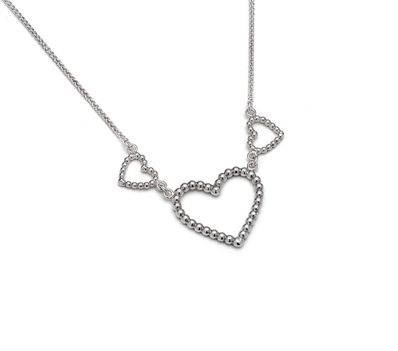 Rebecca Lewis - Silver granule triple heart pendant - bridal jewellery - bridesmaids