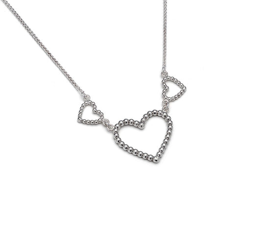 Rebecca Lewis - Silver granule triple heart pendant - bridal jewellery - bridesmaids