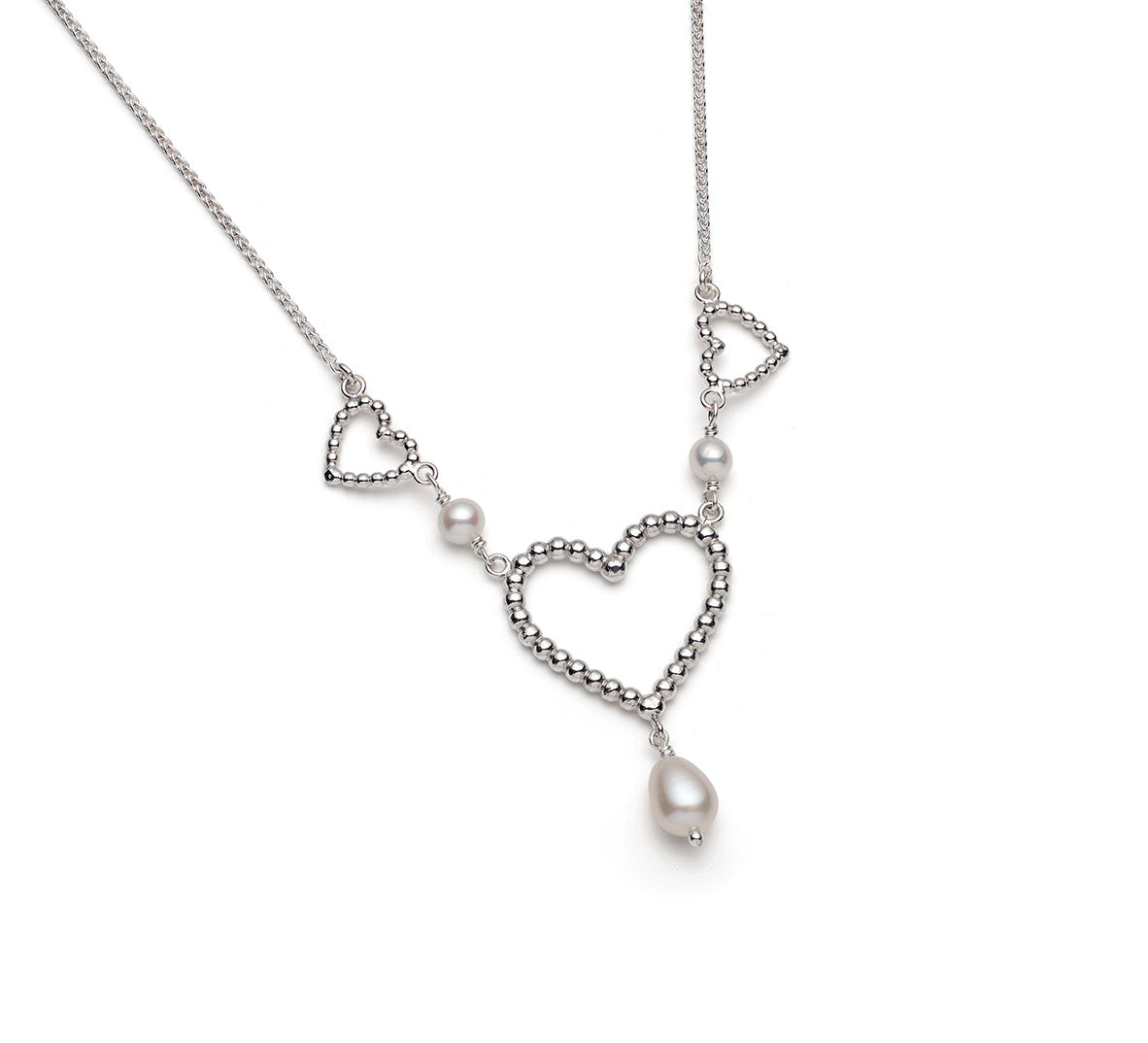 Rebecca Lewis - Silver granule triple heart pendant