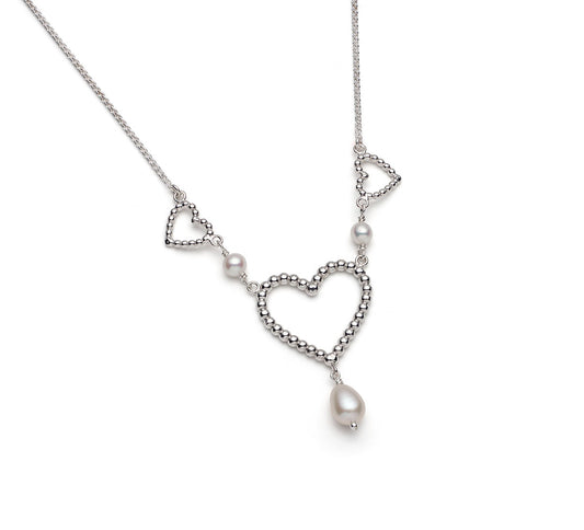 Rebecca Lewis - Silver granule triple heart pendant