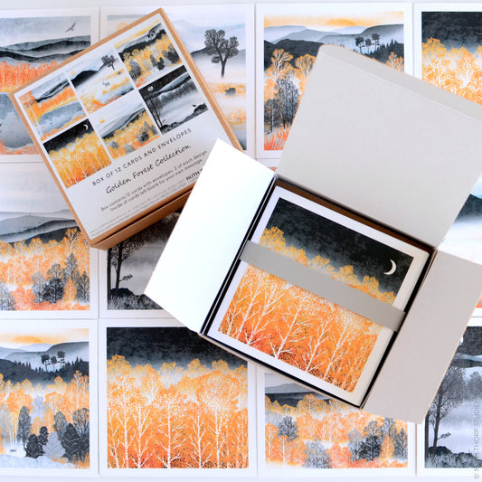Ruth Thorp - Golden Forest - Box of 12 Cards artwork