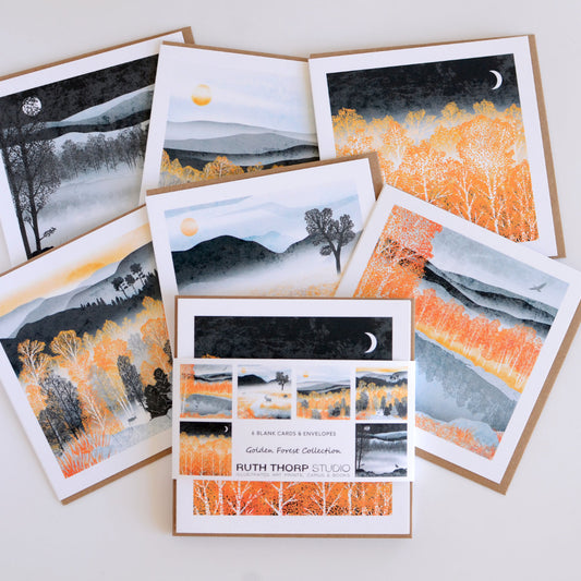 Ruth Thorp - Golden Forest - Pack of 6 Cards artwork