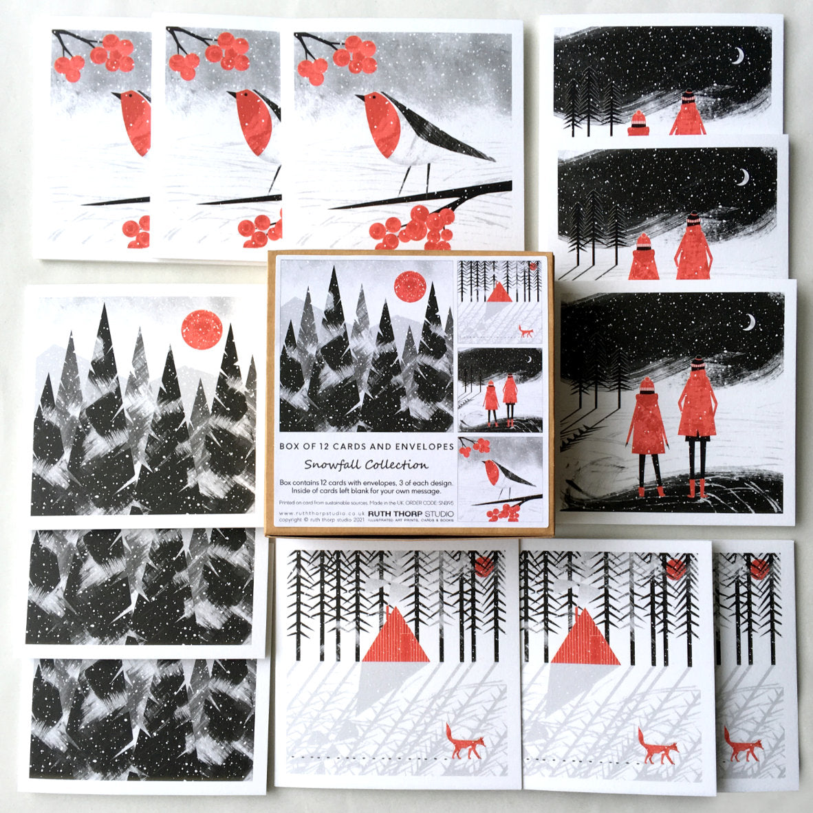 Ruth Thorp - Snowfall - Box of 12 Cards artwork
