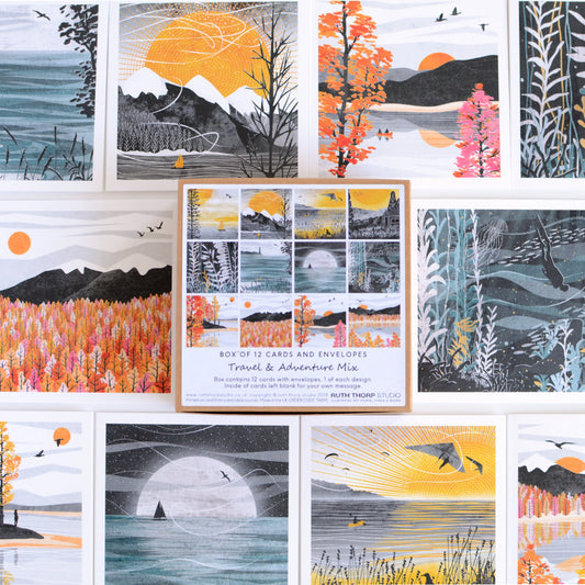 Ruth Thorp - Travel and Adventure - Box of 12 Cards artwork