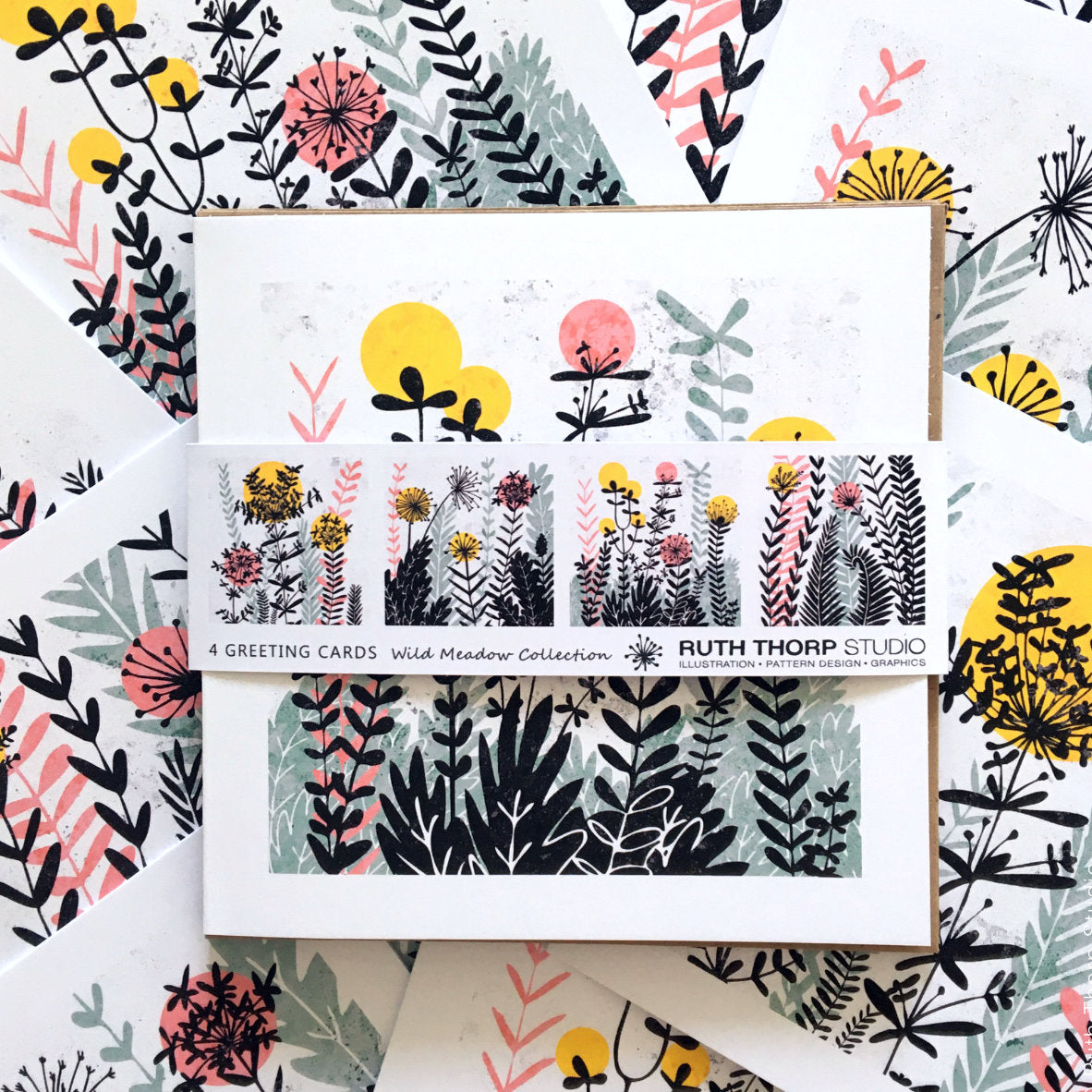 Ruth Thorp - Wild Meadow - Pack of 4 Cards artwork