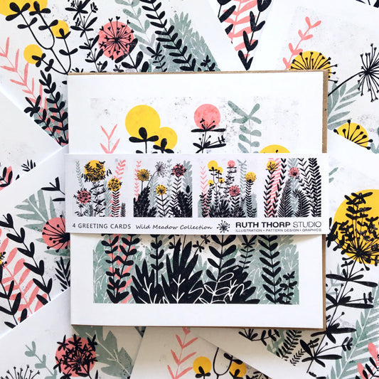 Ruth Thorp - Wild Meadow - Pack of 4 Cards artwork