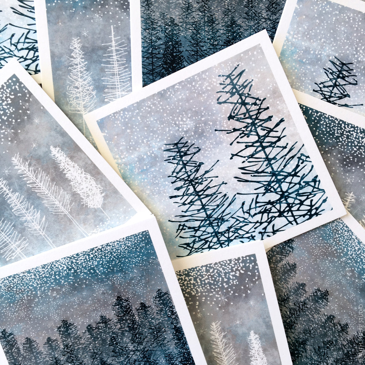 Ruth Thorp - Winter Trees - Box of 12 Cards artwork