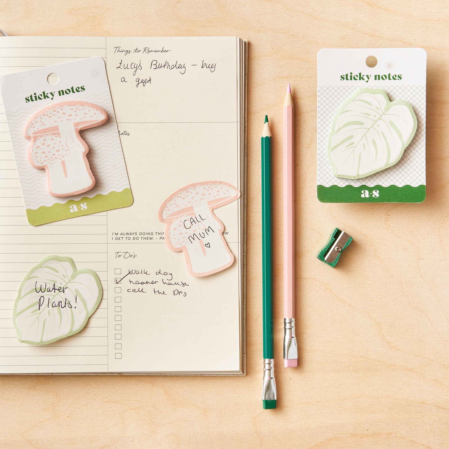 A pack of mushroom-shaped sticky notes by Another Studio 