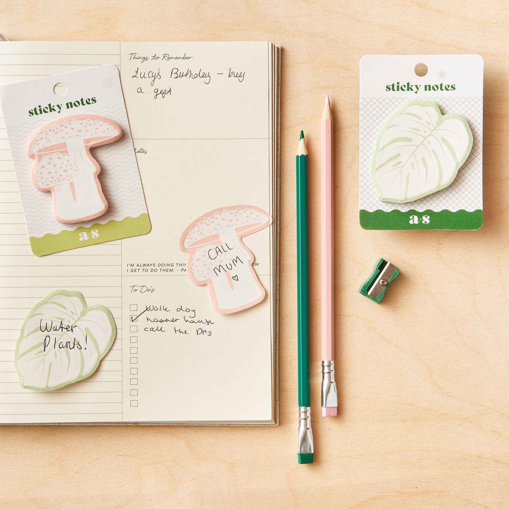 A pack of mushroom-shaped sticky notes by Another Studio 