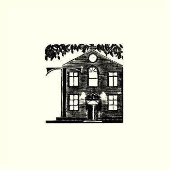 Black and white illustration of a large building  on a white background, Kate Lycett,wood engraving,Hebden Bridge, A-Z,Trades Club,print,music venue