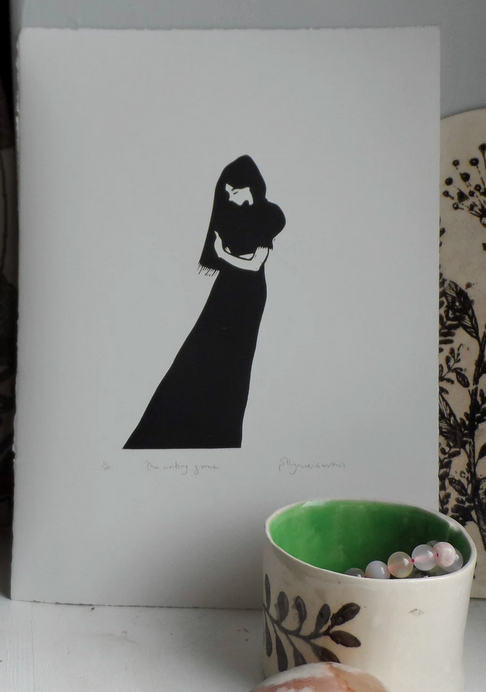 Polly Marix-Evans - The Waiting Game - Original Linocut