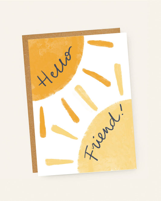 Hello Friend Sunshine Friendship Card by Jade Fisher