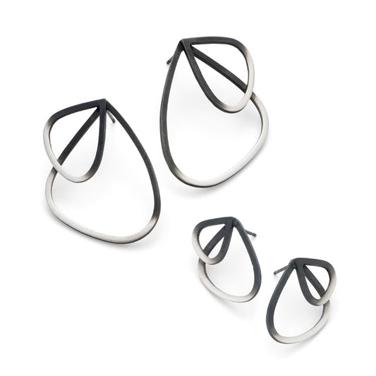 Leoma Drew - Two Tone Double Silver Wing Studs Jewellery Heart Gallery