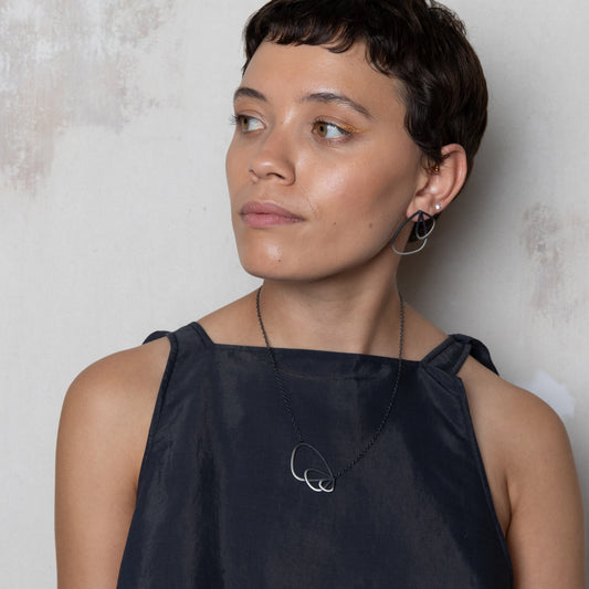 Leoma Drew - Two Tone Double Silver Wing Studs Jewellery