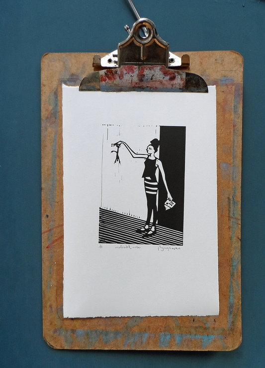 Polly Marix-Evans - Unsolicited Male - Original Linocut